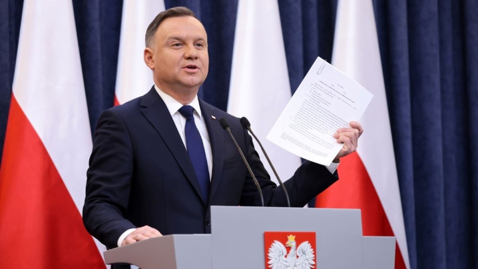 Prezydent RP Andrzej Duda podczas wypowiedzi dla mediów w Pałacu Prezydenckim w Warszawie/fot. Leszek Szymański, PAP