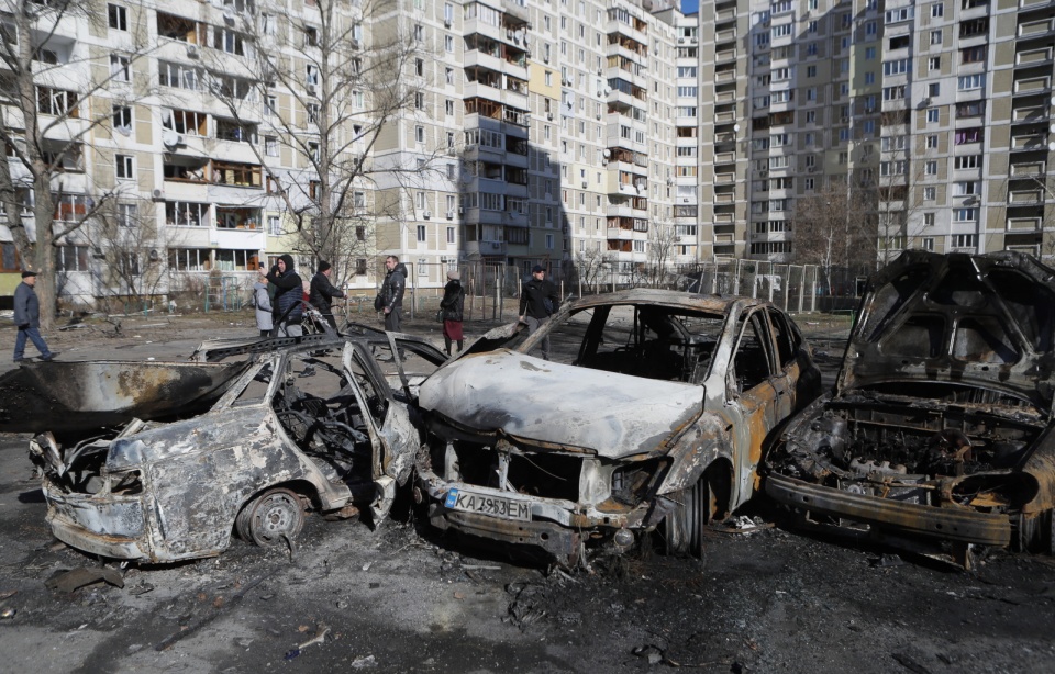 W centrum Charkowa wybuchają rakiety - poinformował we wtorek rano doradca w ukraińskim MSW Anton Heraszczenko. Fot. PAP/EPA