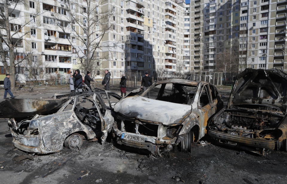 W centrum Charkowa wybuchają rakiety - poinformował we wtorek rano doradca w ukraińskim MSW Anton Heraszczenko. Fot. PAP/EPA