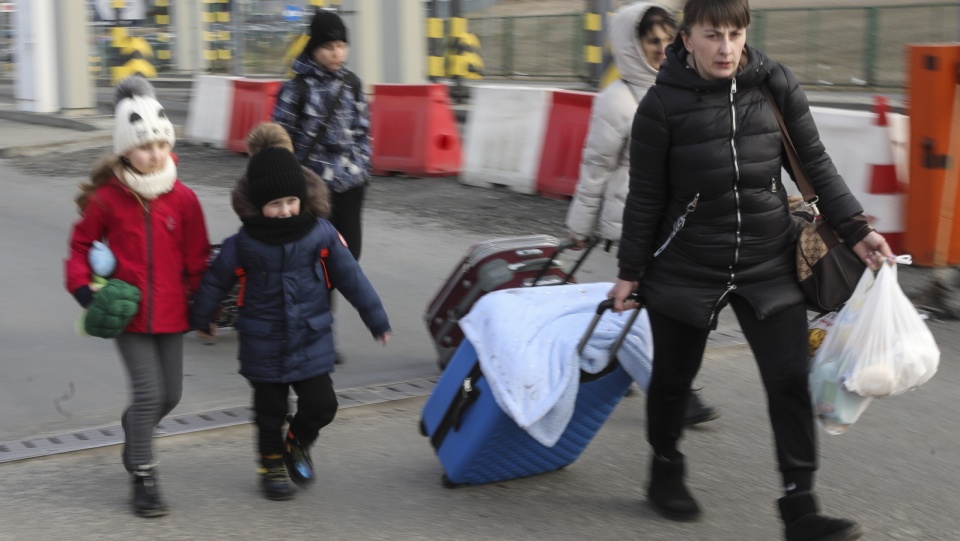 Uchdźcy na przejściu granicznym w Medyce. Fot. PAP/