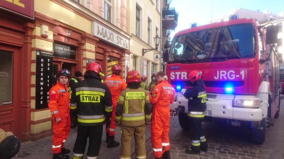 Przy ul. Wielkie Garbary na toruńskiej starówce zawaliła się część kamienicy./fot. Michał Zaręba