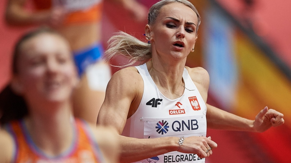 Justyna Święty-Ersetic w finałowym biegu na 400 m Fot. PAP- Adam Warżawa