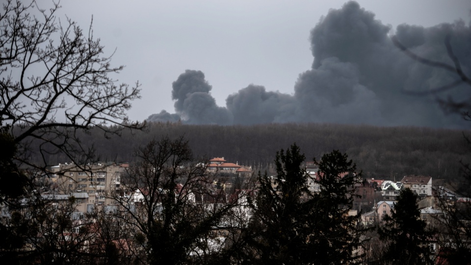 Atak rakietowy na Lwów. Fot. PAP/Wojtek Jargiło