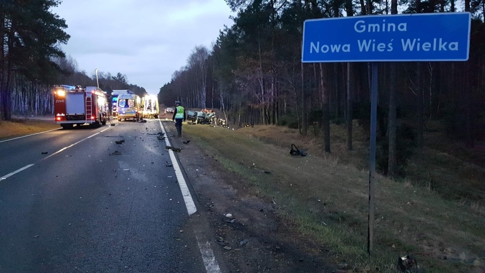 Wypadek na krajowej „dziesiątce"/fot. Bydgoszcz 998