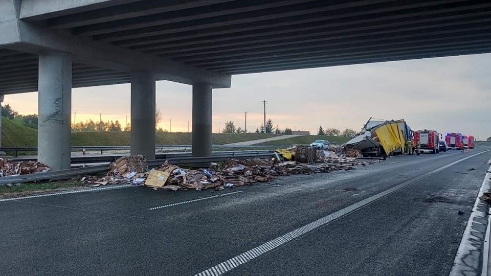 Do niebezpiecznego zdarzenia doszło przed godz. 19.00 na trasie S5, na wysokości Osówca (kierunek Gdańsk)/fot. OSP Kruszyn