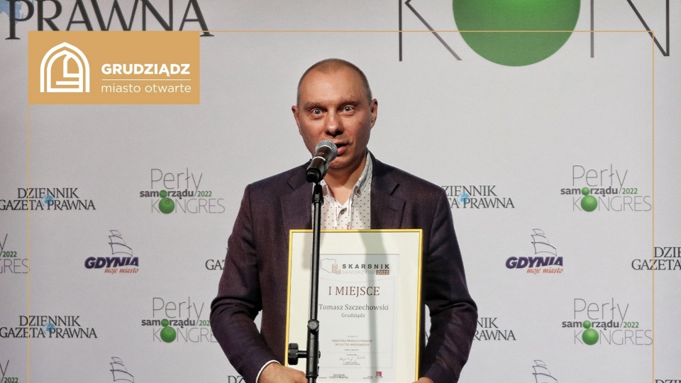 Tomasz Szczechowski, skarbnik miejski z Grudziądza, zajął pierwsze miejsce w kategorii w kategorii miast na prawach powiatu do 120 tys./ fot. grudziadz.pl