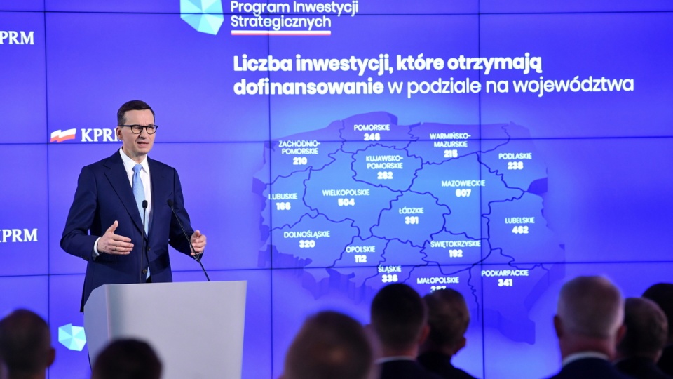 Premier Mateusz Morawiecki podczas prezentacji wyników drugiej edycji Rządowego Funduszu Polski Ład/fot. Radek Pietruszka