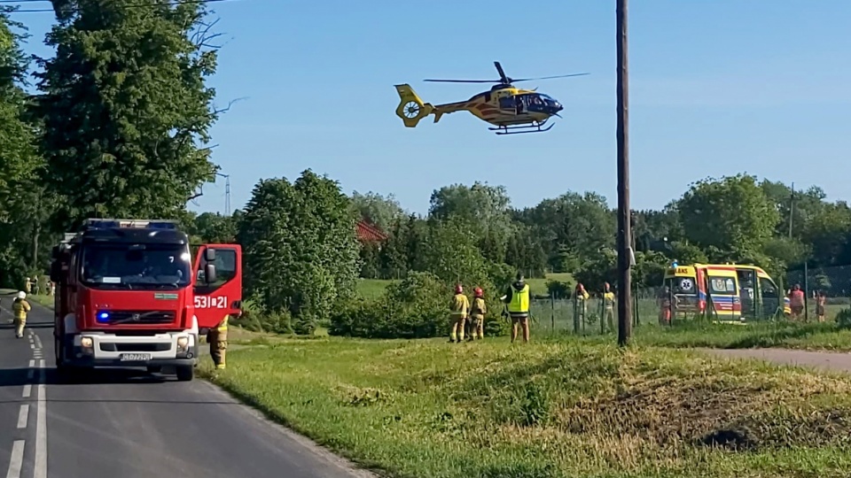 Na drodze wojewódzkiej w Sulnowie koło Świecia doszło do wypadku drogowego. Fot. Policja