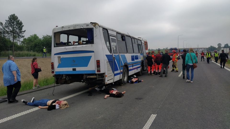 Ćwiczenia służb ratunkowych na węźle Świecie Północ, na drodze ekspresowej S5/fot. Marcin Doliński