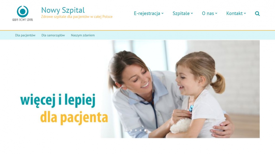 Rejestracja jest dostępna na stronie internetowej www.nowyszpital.pl w zakładce e-rejestracja. Fot. zrzut ekranu ze strony www.nowyszpital.pl/