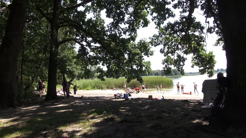 Gdy żar się leje z nieba dzika plaża w podbydgoskich Pieckach się zapełnia. (jw)