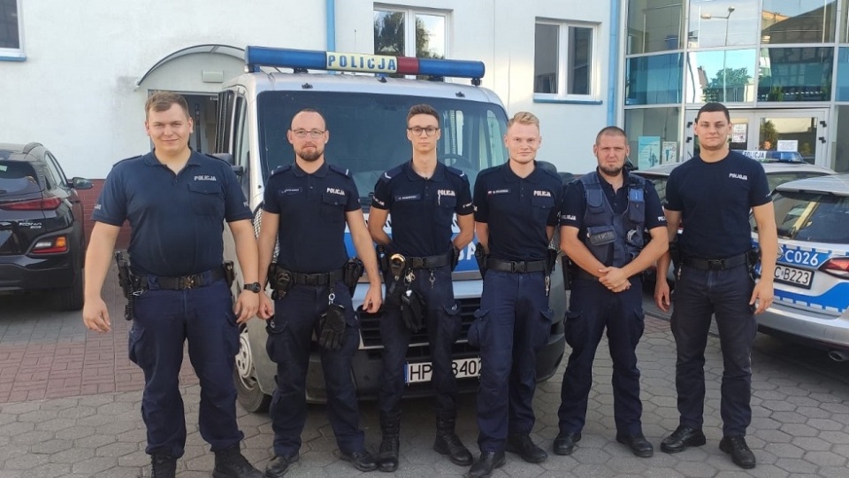 Na zdjęciu mł. asp. Marcin Makowiecki, st. sierż. Aleksander Wrzalik, sierż. Mateusz Duda, sierż. Mikołaj Majewski, sierż. Michał Sosnowski, st. post. Hubert Szpitalewski. Fot. Nadesłane