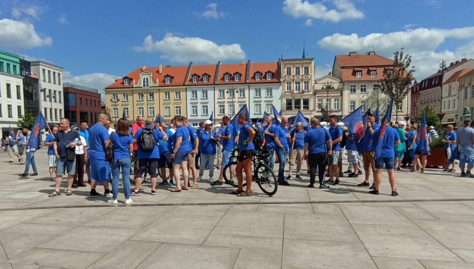 Protest pracowników MZK na Starym Rynku 3 lipca. Fot. Archiwum