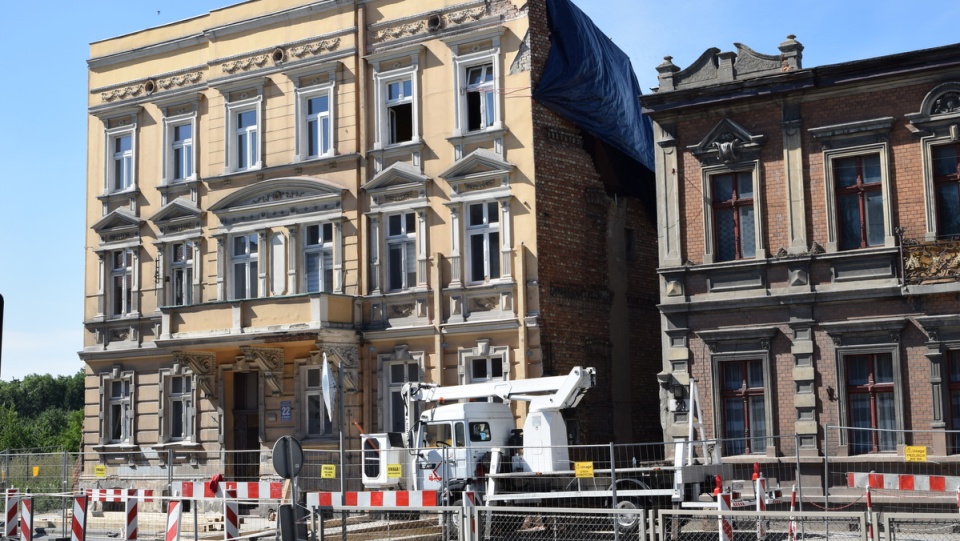 Trwa odbudowa kamienicy przy ulicy Staszica w Inowrocławiu/fot. nadesłane