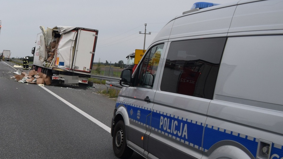 Do wypadku doszło przed godz. 18.00 na autostradzie A1, w gminie Lubień Kujawski (powiat włocławski)/fot. materiały policji