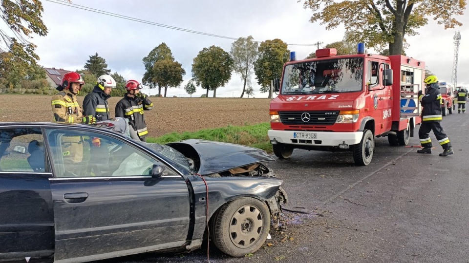 Wypadek w Kończewicach w gminie Chełmża (powiat toruński)/fot. KM PSP Toruń, Facebook