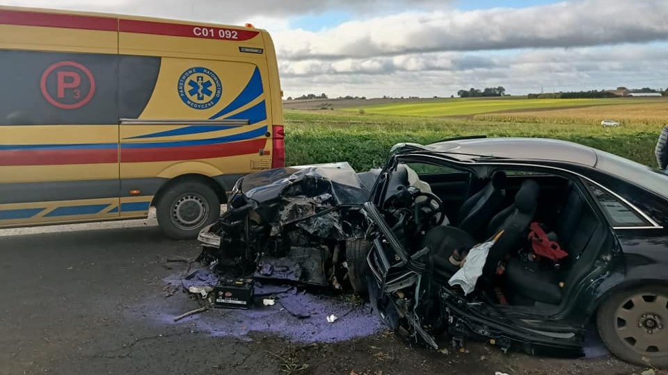 Wypadek w Kończewicach w gminie Chełmża (powiat toruński)/fot. KM PSP Toruń, Facebook