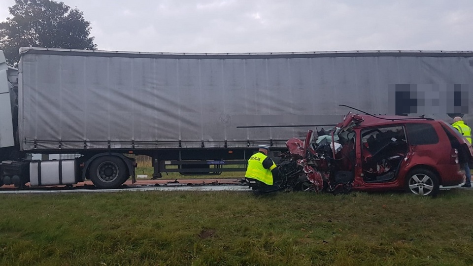 Wypadek w Trzeciewnicy, na drodze krajowej nr 10 między Nakłem a Bydgoszczą/fot. materiały policji