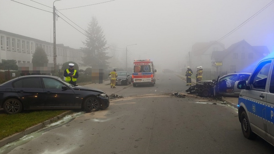 Wypadek koło szkoły w Sadkach/fot. materiały policji