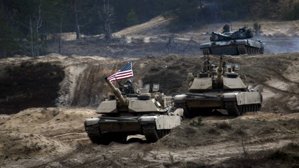 Czołgi M1A1 Abrams/fot. Valda Kalnina, PAP/EPA