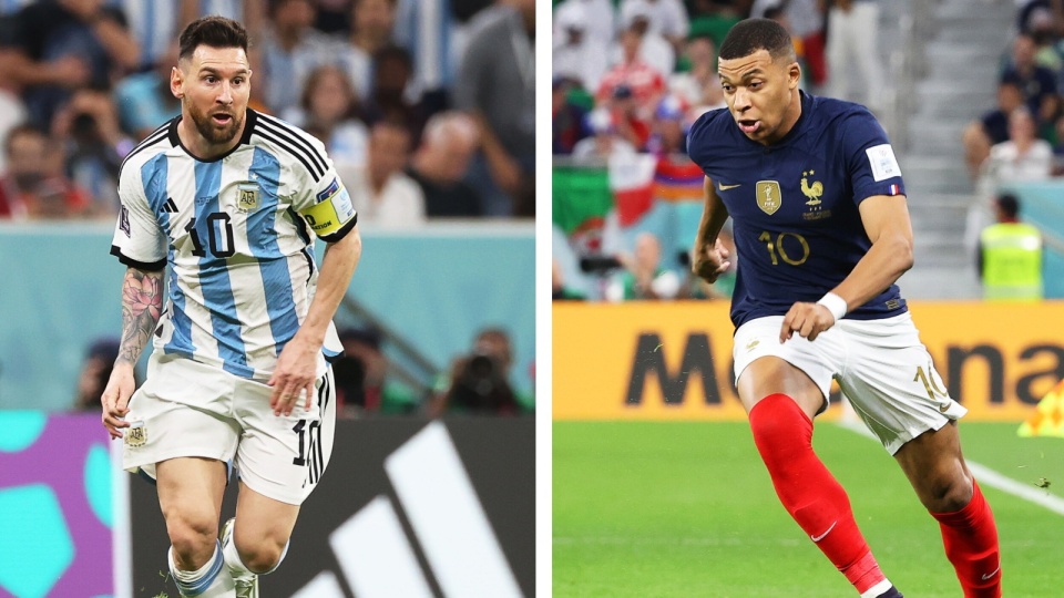 Finał to m.in. pojedynek dwóch wielkich – Kyliana Mbappe i Lionela Messiego. Fot.: Mohamed Messara/Ali Haider/PAP