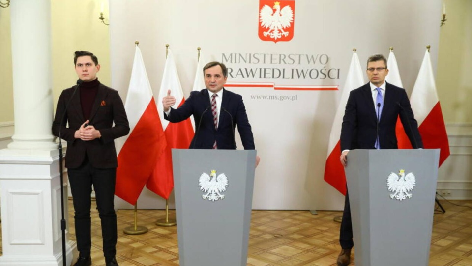 Od lewej: Marcin Sławecki, Zbigniew Ziobro, Marcin Warchol/fot. Rafał Guz, PAP