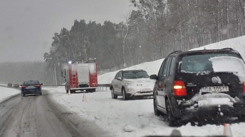 Karambol na autostradzie A1/fot. Michał Zaręba