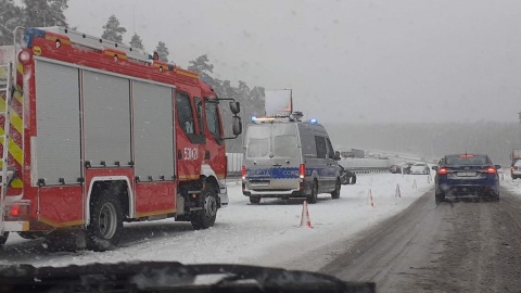 Karambol na autostradzie A1/fot. Michał Zaręba