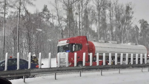 Karambol na autostradzie A1/fot. Michał Zaręba