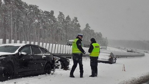 Karambol na autostradzie A1/fot. Michał Zaręba