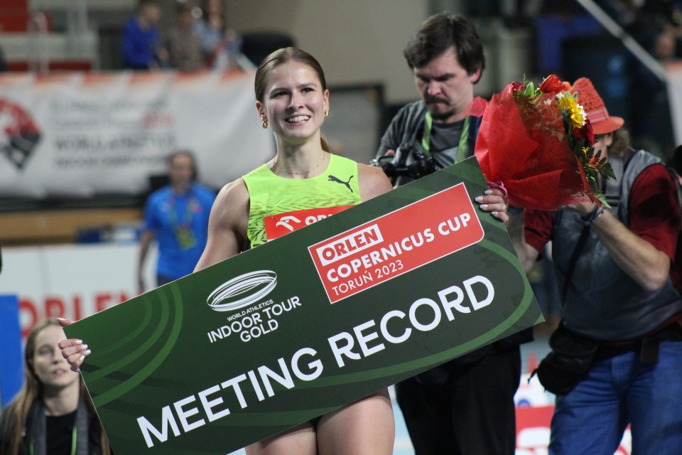 Pia Skrzyszowska wygrała bieg na 60 metrów przez płotki w ramach Orlen Copernicus Cup. Do pobicia rekordu Polski zabrakło zaledwie 0.02 sekundy./Fot.: Patryk Głowacki