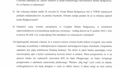 Radni PiS wystosowali do prezydenta miasta, Rafała Bruskiego oficjalnie pismo