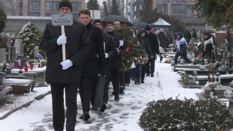 Ceremonia pogrzebowa Andrzeja Krystka. (jw)