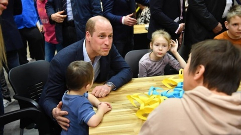 Książę William w ośrodku dla uchodźców z Ukrainy w Warszawie/fot. PAP/Radek Pietruszka