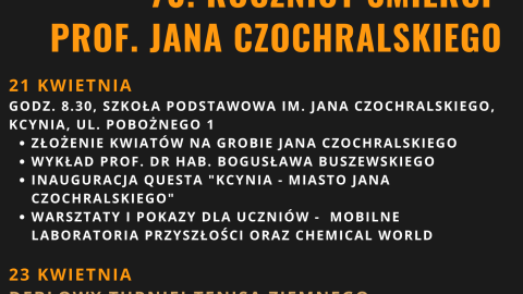 Program obchodów 70. rocznicy śmierci prof. Jana Czochralskiego