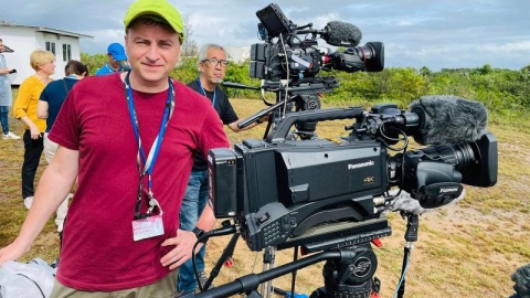 Operator Tomasz Stelmach w Gujanie Francuskiej tuż przed startem sondy kosmicznej JUICE./fot. nadesłane