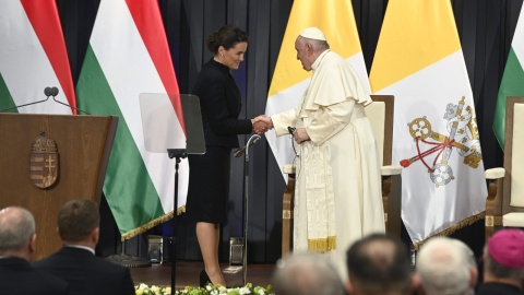 Papież Franciszek i prezydent Węgier Katalin Novak/fot. Szilard Koszitcsak, PAP/ EPA