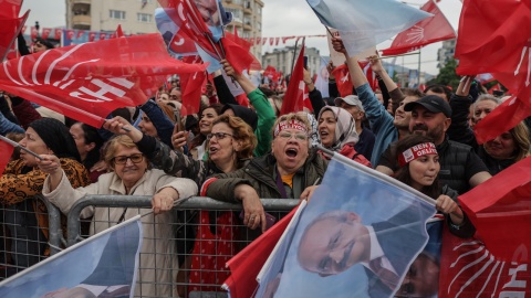 Zwolennicy opozycyjnego kandydata, Kemala Kilicdaroglu/fot. Erdem Sahim/PAP/EPA