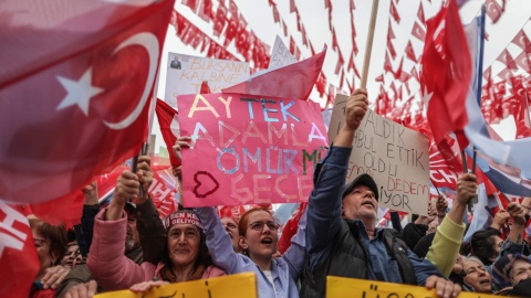 Zwolennicy opozycyjnego kandydata, Kemala Kilicdaroglu/fot. Erdem Sahim/PAP/EPA