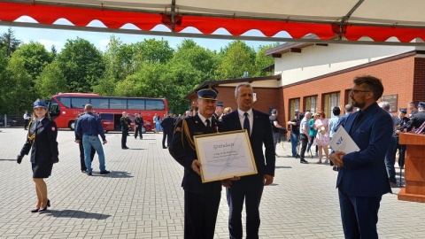 Imię starszego brygadiera Marka Misia nadano Ośrodkowi Szkoleniowemu Szkoły Podoficerskiej Państwowej Straży Pożarnej w Tylnej Górze koło Koronowa. To dzięki działaniom śp. Marka Misia powstał obiekt, który posiada specjalizację wodną i jako jedyny ośrodek w kraju organizuje kursy doskonalące dla operatorów sonarów - podkreślano podczas uroczystości/fot. Agata Raczek