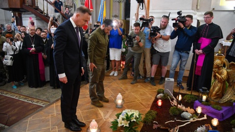Prezydenci Polski i Ukrainy w Łucku oddali hołd ofiarom Zbrodni Wołyńskiej/fot. Radek Pietruszka, PAP