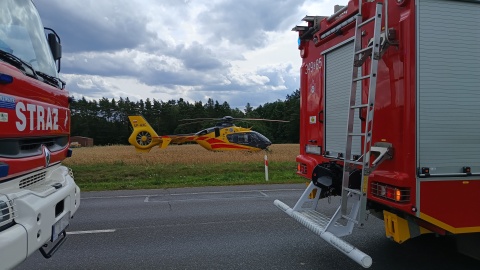 Jeden z kierowców wymagał interwencji helikoptera LPR/fot: Maciej Wilkowski