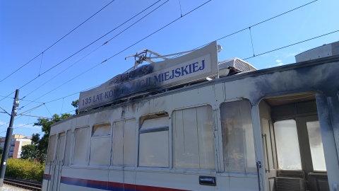 Pożar w zabytkowym bydgoskim tramwaju/fot. Maciej Wilkowski