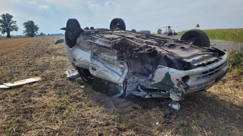 Wypadek w miejscowości Zelgno-Bezdół/fot. Zdjęcia: Marcin Matwiejczuk, KM PSP Toruń - Facebook