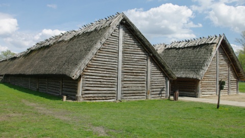 Biskupin chaty/fot. Chrumps - Praca własna, CC BY-SA 4.0, https://commons.wikimedia.org/w/index.php?curid=40233643