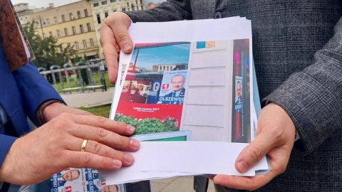 Bydgoscy radni Prawa i Sprawiedliwości pytają o banery wyborcze kandydatów Koalicji Obywatelskiej, które umieszczono w Parku Kulturowym Stare Miasto/fot. Elżbieta Rupniewska