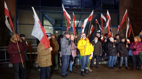 Manifestacja przed siedzibą TVP Bydgoszcz/fot. Tatiana Adonis