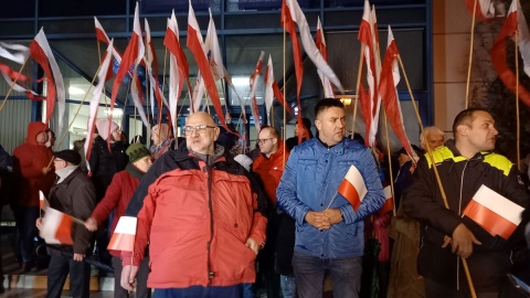 Manifestacja przed siedzibą TVP Bydgoszcz/fot. Tatiana Adonis