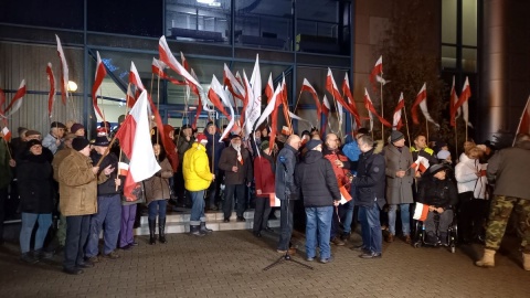 Manifestacja przed siedzibą TVP Bydgoszcz/fot. Tatiana Adonis