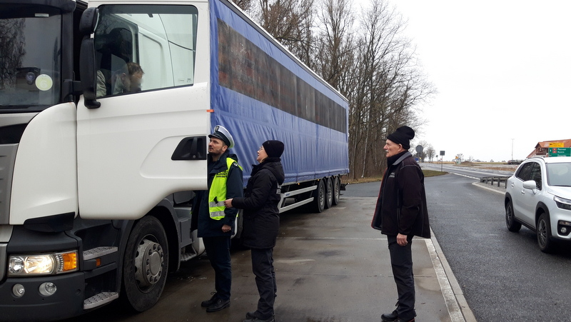 Inspektorzy transportu drogowego z regionu zatrzymywali samochody przewożące zwierzęta, by sprawdzić stan pojazdów i dobrostan zwierząt./fot. WITD Bydgoszcz